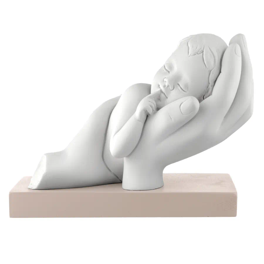 Bongelli scultura bimbo tra le mani 11x15 rosa ME2637 2RO