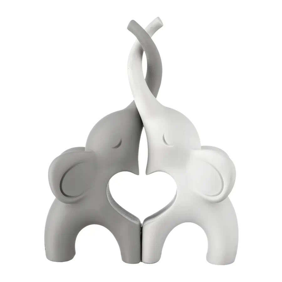 Bongelli scultura coppia elefantini 13x10 grigio cod. ME2621 1G