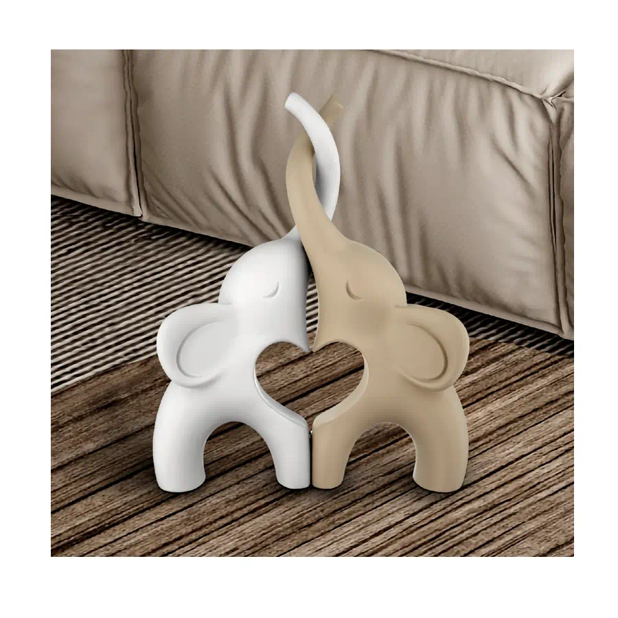 Bongelli scultura coppia elefantini 13x10 nocciola ME2621 1N