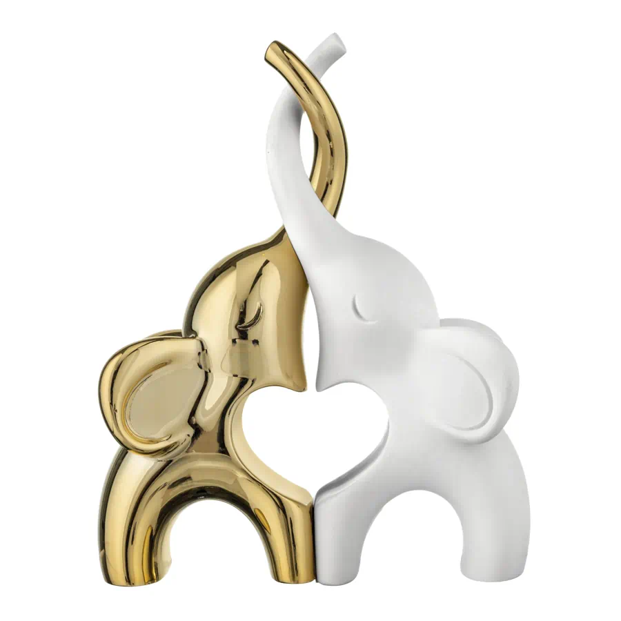 Bongelli scultura coppia elefantini 29x21 oro bianco ME2621 2OR