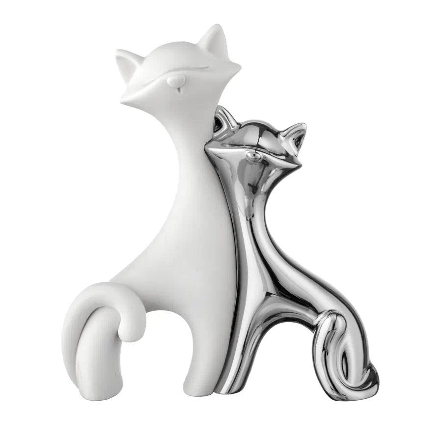 Bongelli scultura coppia gattini 12x11 argento bianco ME2623 1AG