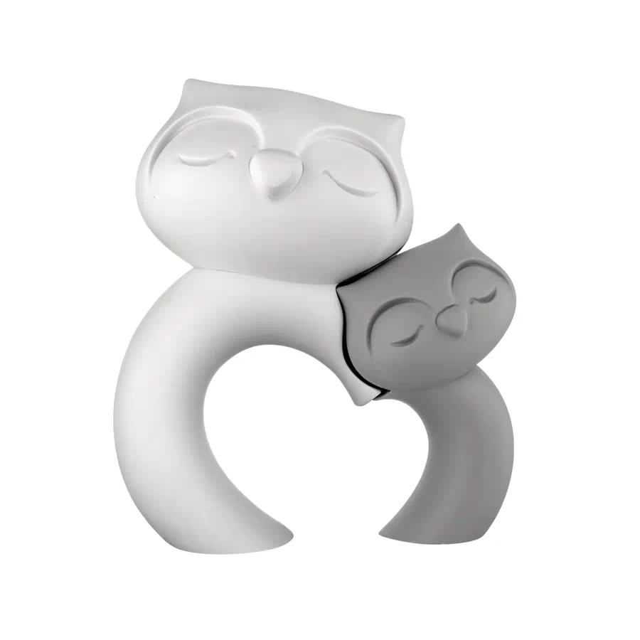 Bongelli scultura coppia gufi 12x10 grigio cod. ME2622 1G