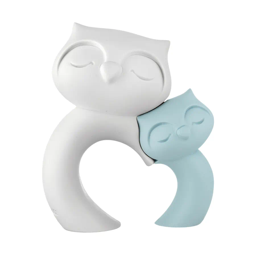 Bongelli scultura coppia gufi 21x20 celeste cod. ME2622 2CE