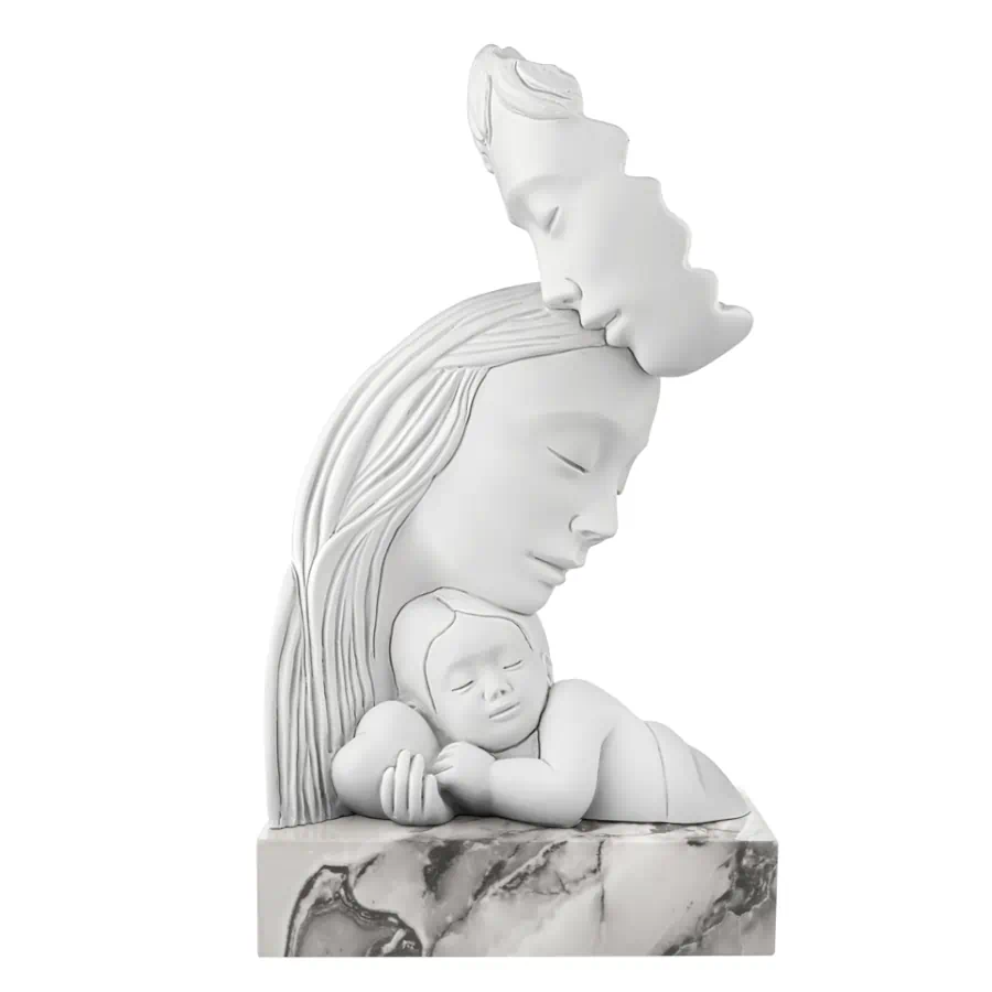 Bongelli scultura famiglia h .29 base marmo bianco cod. ME2595 2MAB