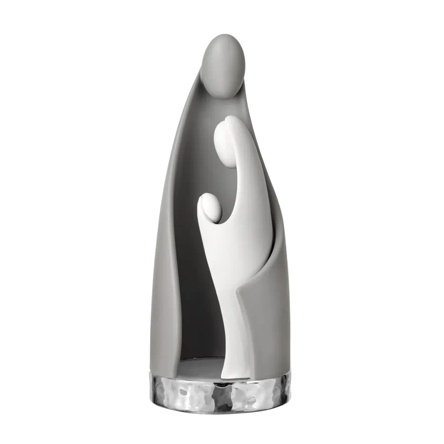 Bongelli scultura famiglia stilizzata grigia h.31 cod. NT137 2G