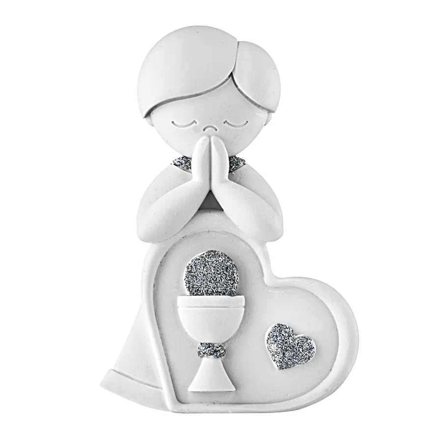 Bongelli scultura placca bimbo comunione glitter argentati 11x8 ME2642