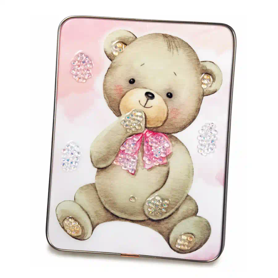 Etm bomboniere stone quadro baby rosa cm.15 h.20 al041