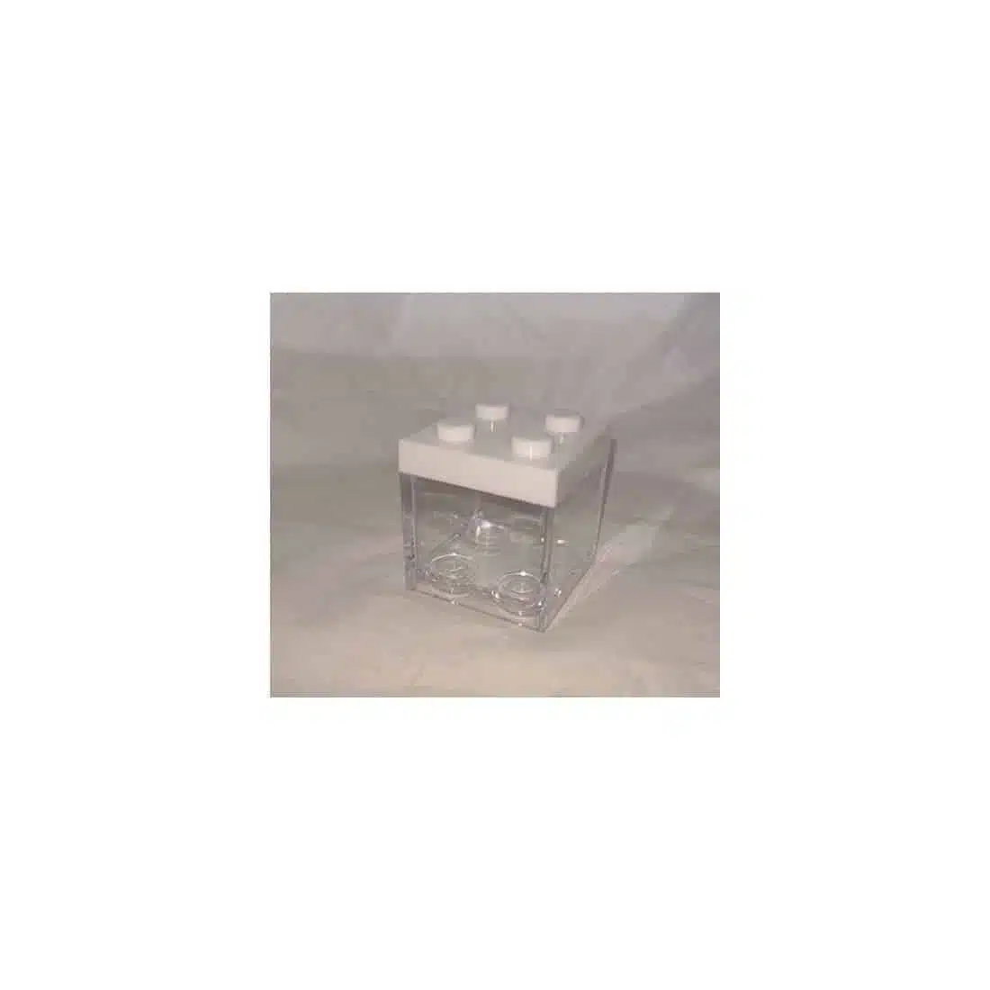 10 scatoline mattoncini lego porta confetti bomboniera trasparente plexiglass bianco