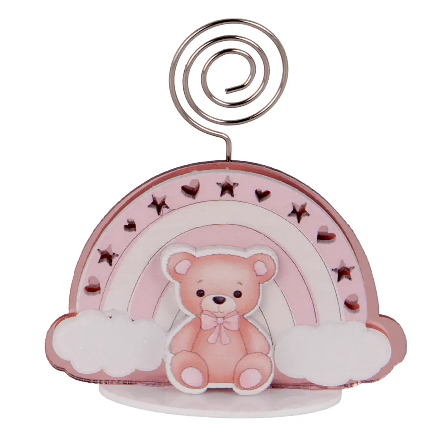 Etm bomboniere baleno clip orso rosa cm.7 sc734