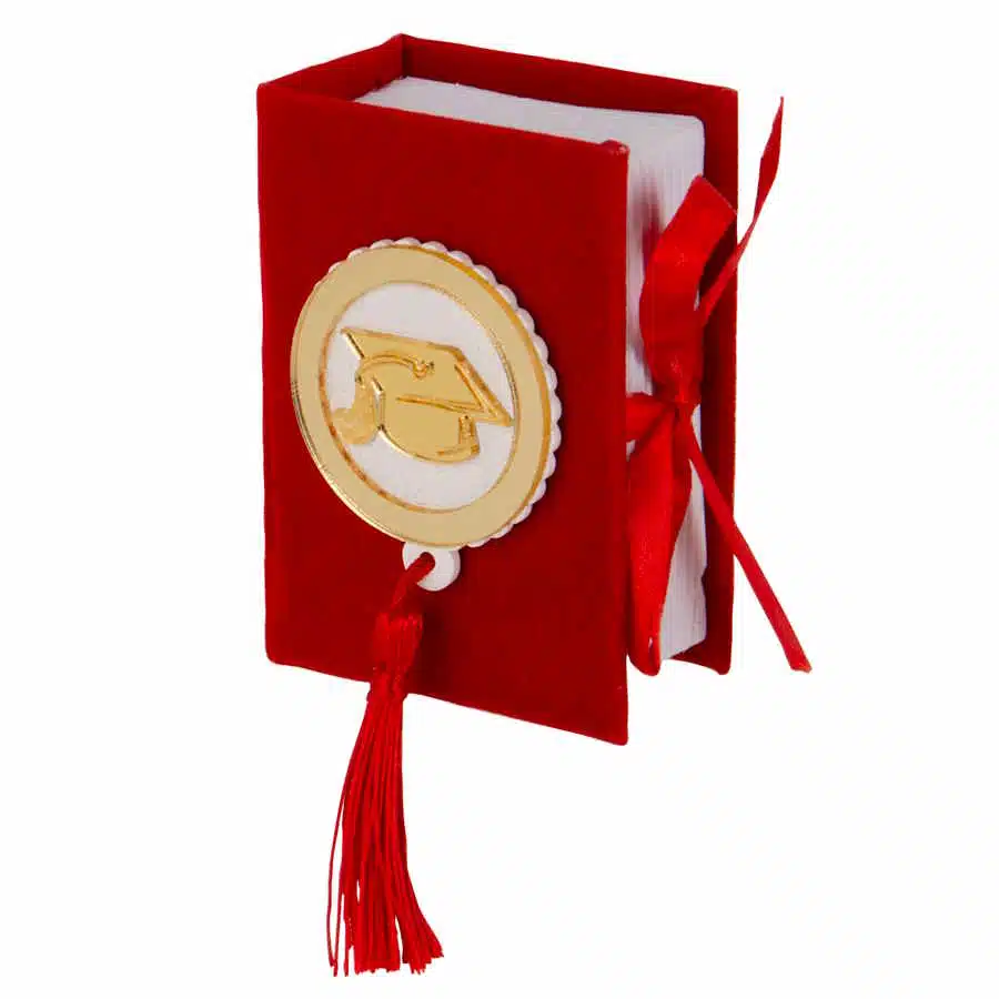 Etm bomboniere laurea dottor libro cm.5,5x8 red sc758