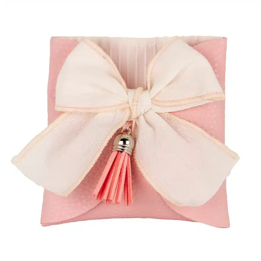 Etm busta fiocco rosa sacchetto confetti cm.9 c2831