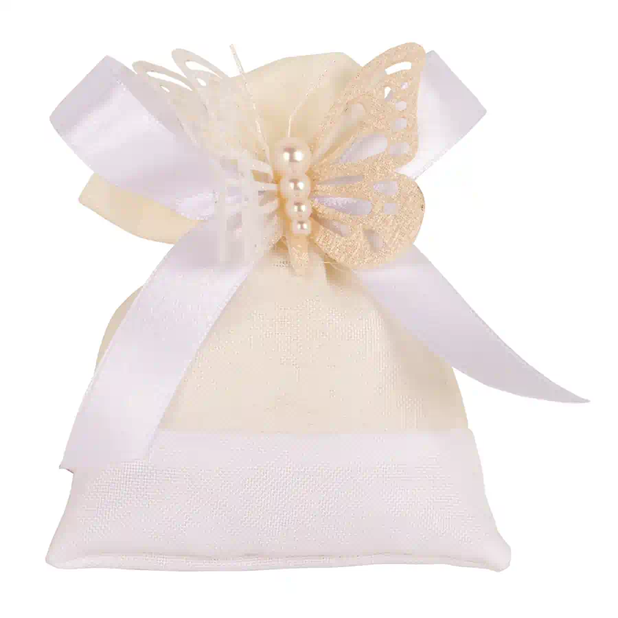 Etm mariposa bag bianco sacchetto confetti cm.9x11 c2816