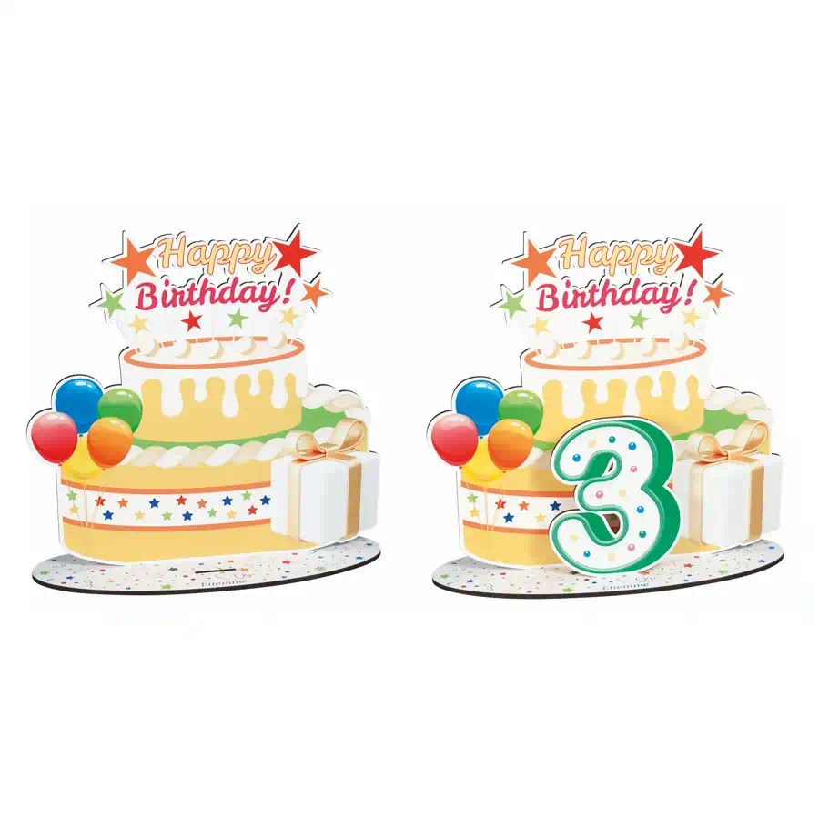 Etm scritta party torta cm.35 h.34 al070