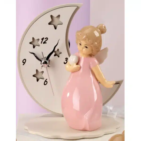 Yvonne Gontier angelo rosa con luna e orologio 8479261