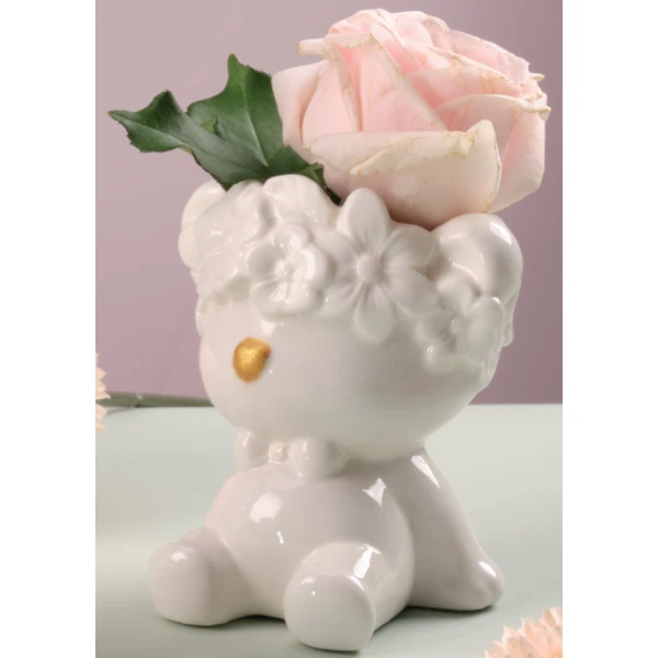 Yvonne Gontier cagnolino portavaso bianco 6071424