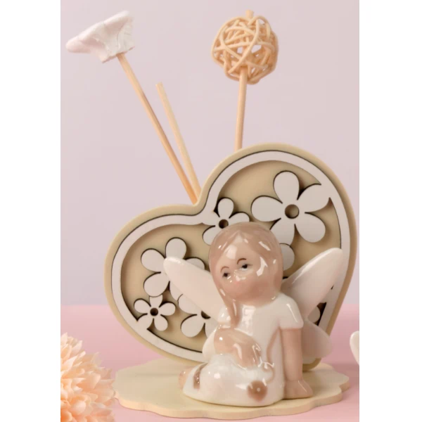 Yvonne Gontier profumatore angelo e cuore con fiori 8469261