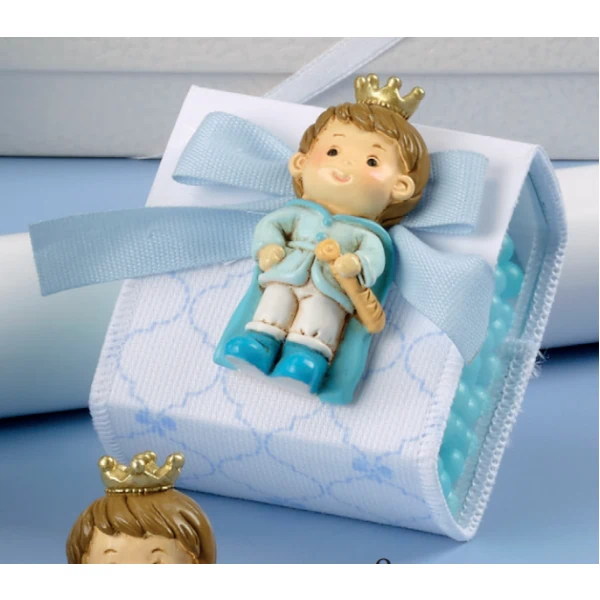 Yvonne Gontier scatolina confetti con statuina azzurra 8571261