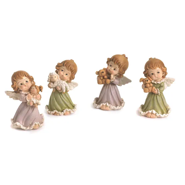 Paben angelo con animaletto 7.7 cm. resina PB21176