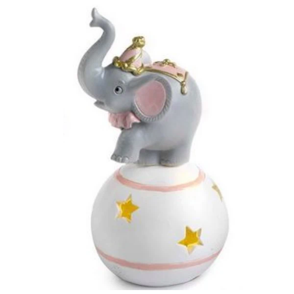 Paben elefantino del circo su sfera rosa led PB20956
