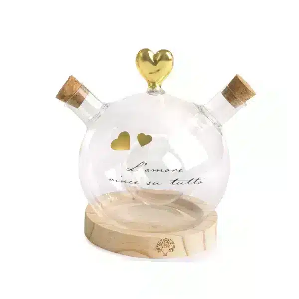 Paben oliera su base 12.5 cm. vetro legno PB21119