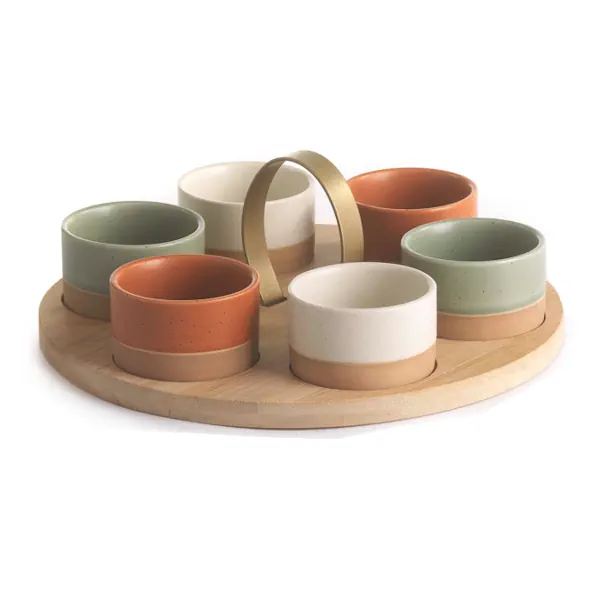 Paben set antipast. 6 ciotole su vassoio 24 cm. PB21170