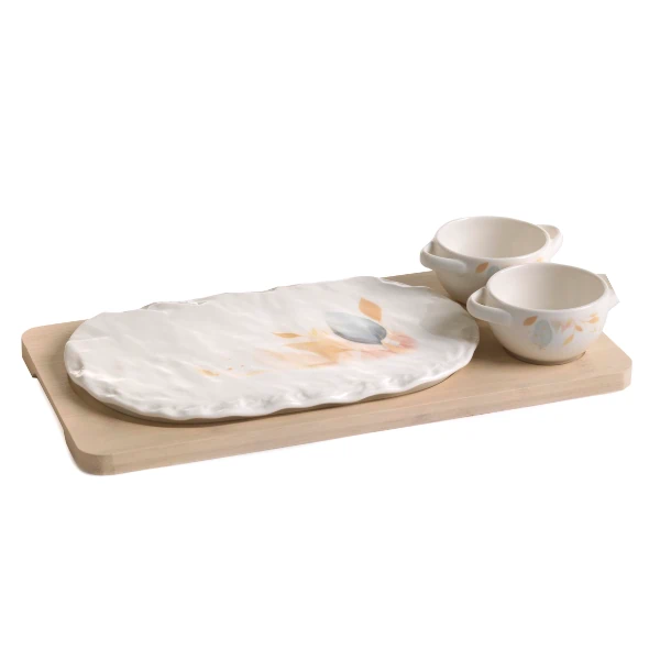 Paben set tagliere 2 ciotoline su vassoio 31.4 cm. PB21121