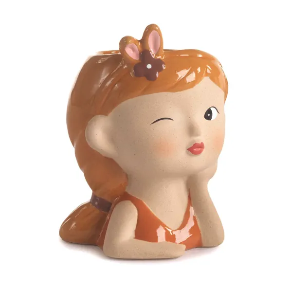 Paben vasetto mezzobusto ragazza fa occhiolino 12.8 cm. porcellana PB21184
