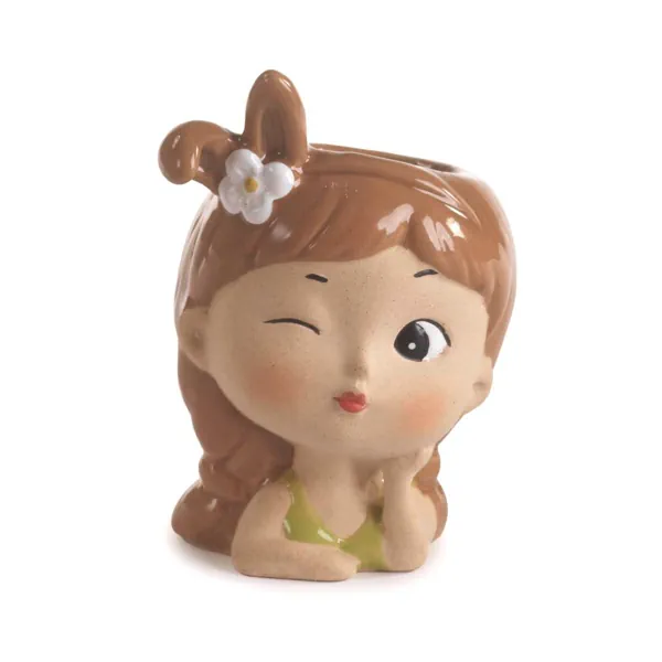 Paben vasetto mezzobusto ragazza fa occhiolino 9.3 cm. porcellana PB21183