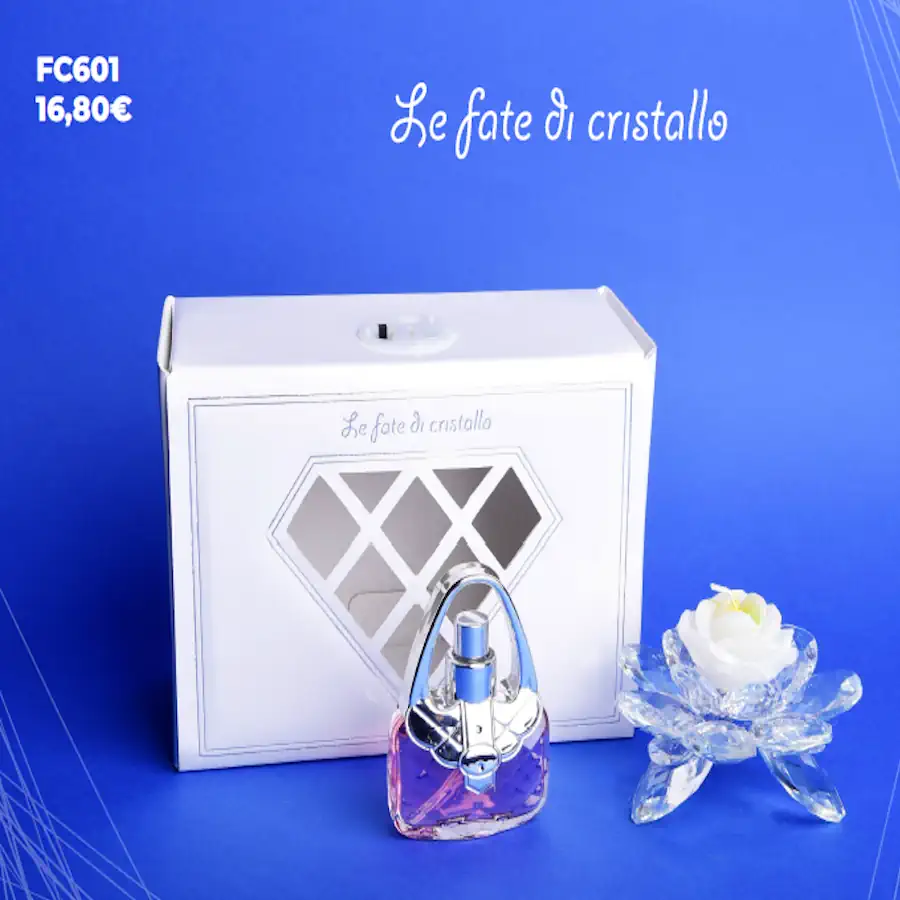 Bomboniere Le Fate Di Cristallo boccette porta profumo e rosa in cristallo FC601