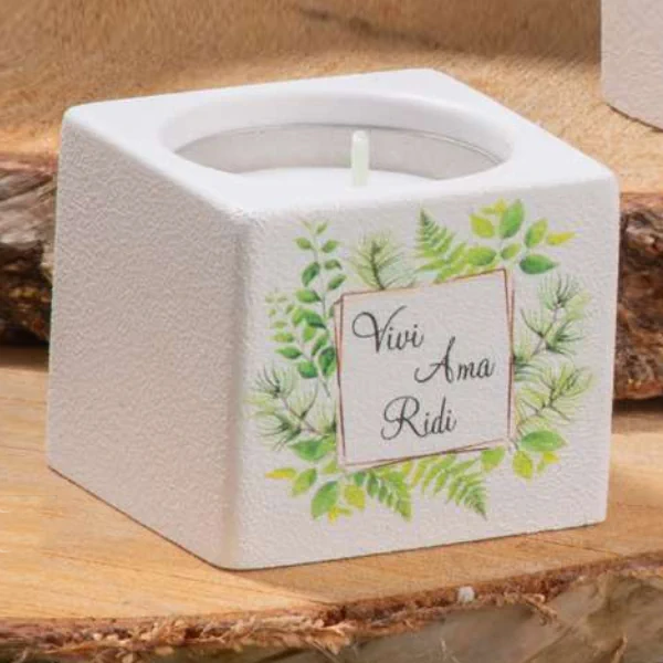 Dolcicose cubi cubo porta candela foglie NG25285