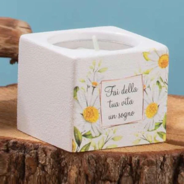 Dolcicose cubi cubo porta candela margherite NG25287