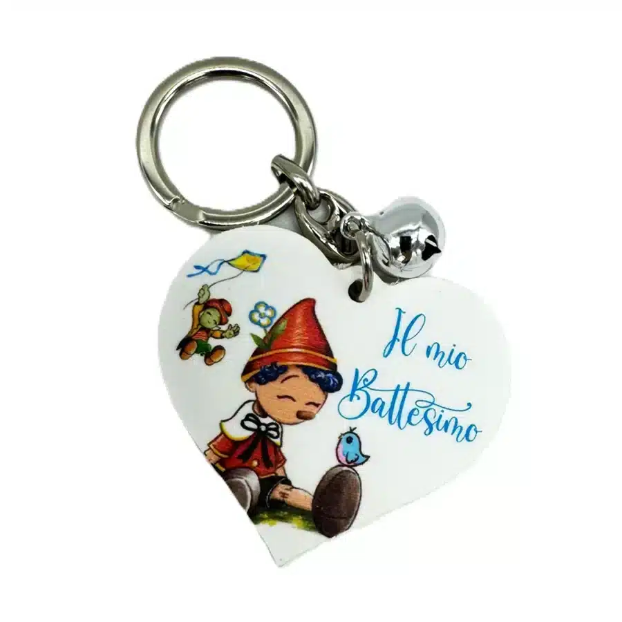 Dolcicose cuoricini portachiavi con campanello pinocchio NG25585