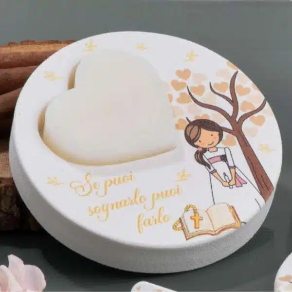 Dolcicose girl & boy porta sapone cuore bimba NG25085