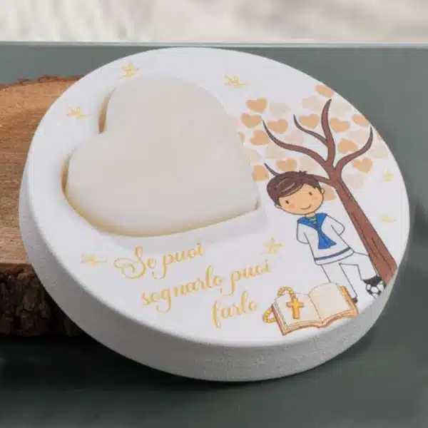 Dolcicose girl & boy porta sapone cuore bimbo NG25075