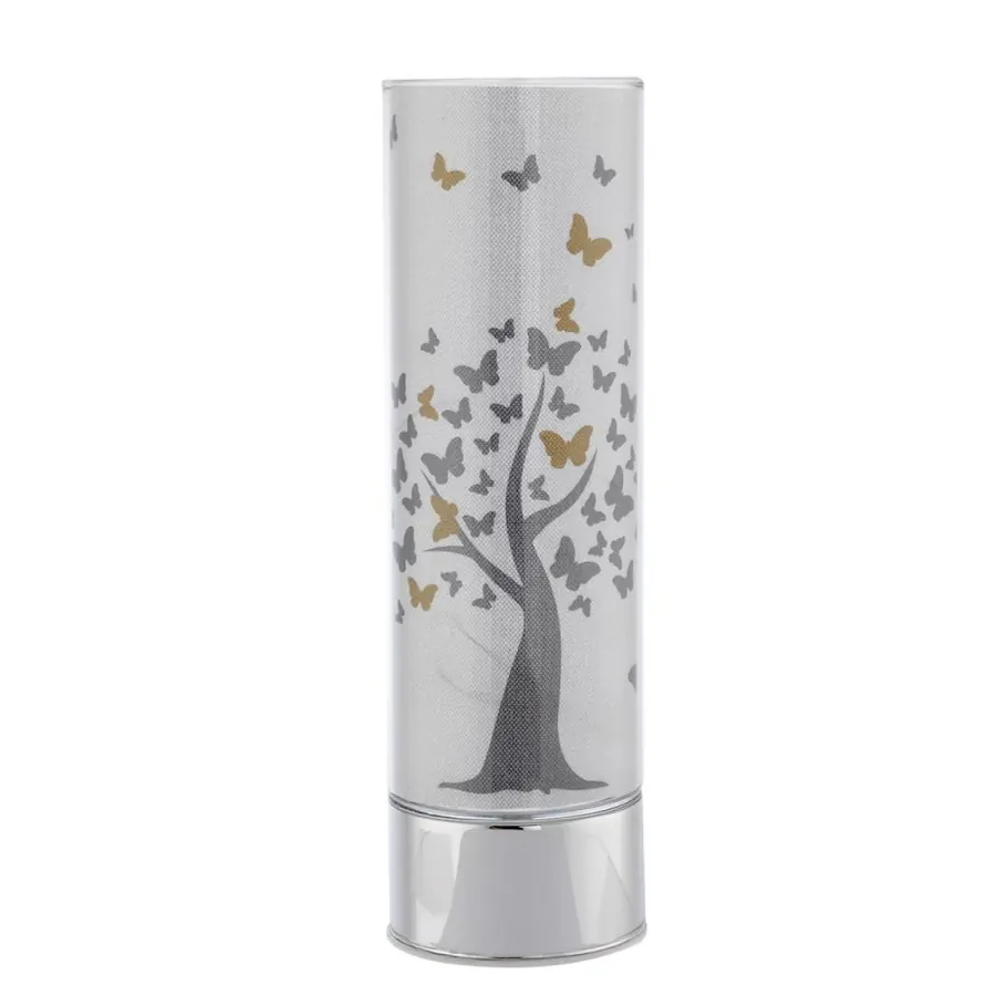Bagutta lampada in vetro con decoro albero e farfalle L 7030 30