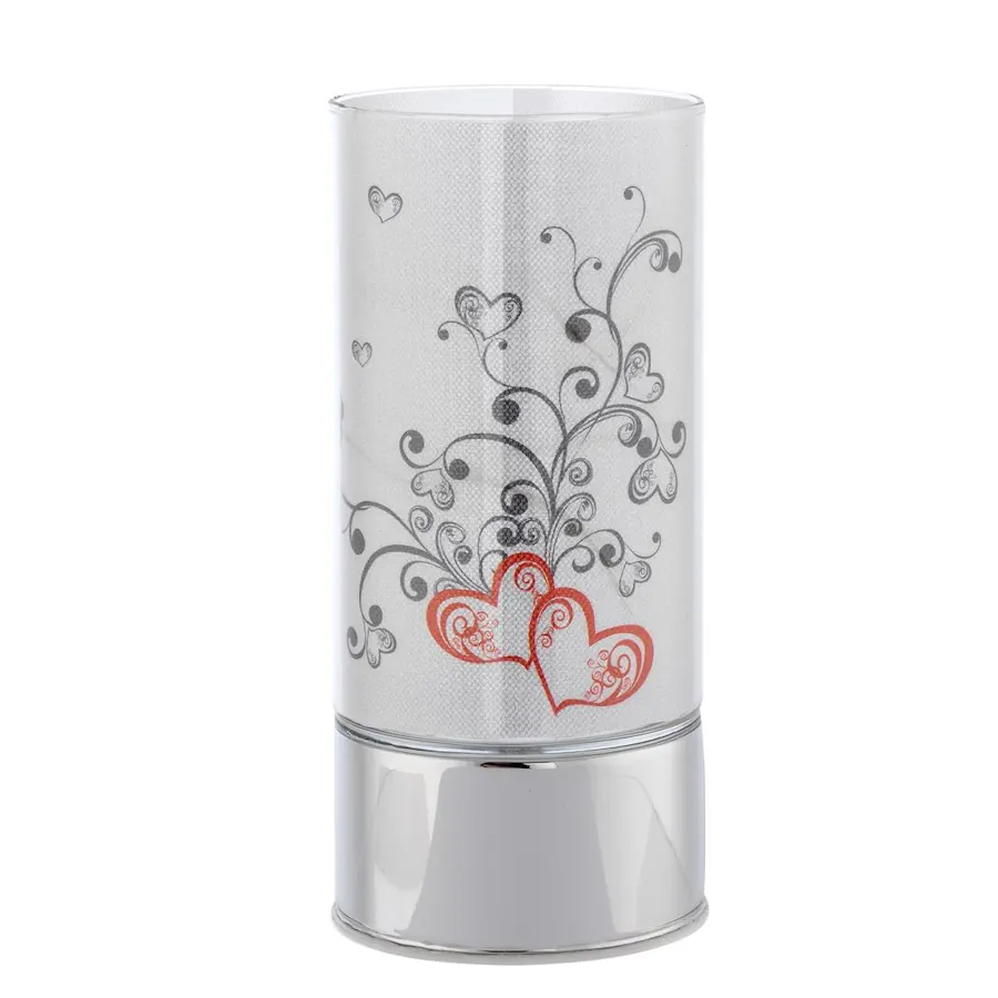 Bagutta lampada in vetro con decoro cuori L 7029 20