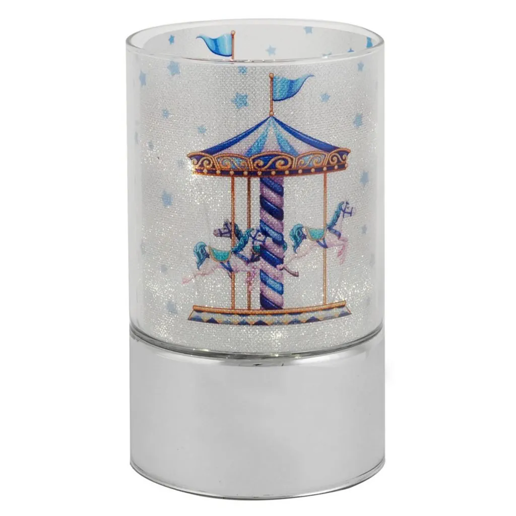 Bagutta lampada in vetro decoro giostra azzurro B 4183 15 A