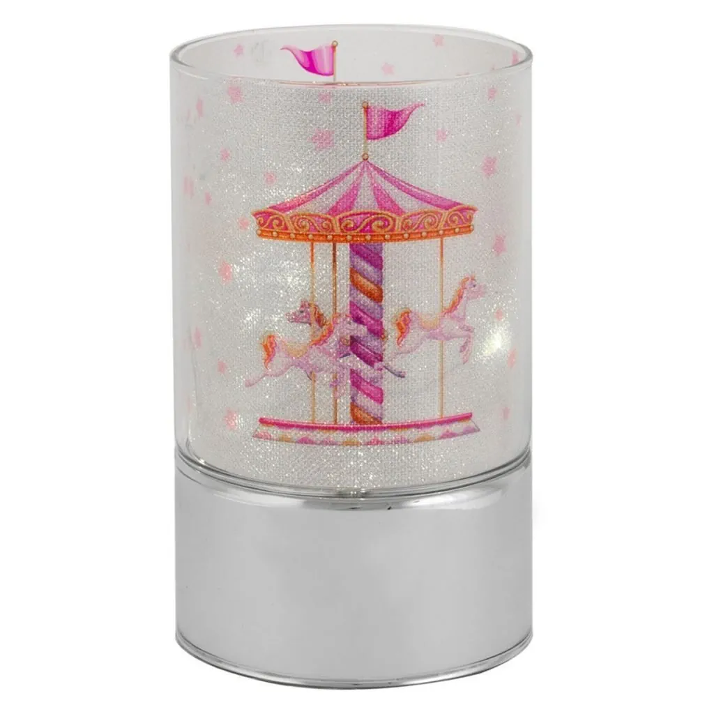 Bagutta lampada in vetro decoro giostra rosa B 4183 15 R