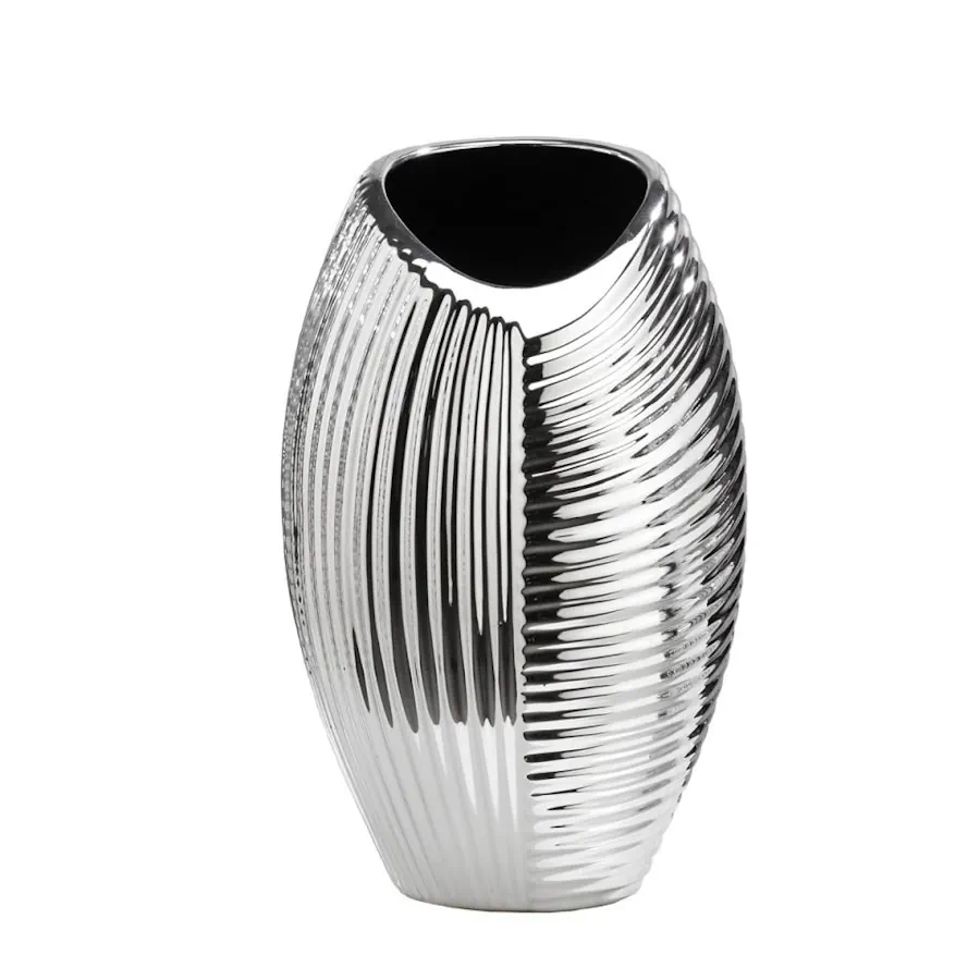 Bagutta vaso linee incrociate argentato L 7052 02