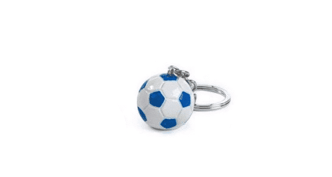 PORTACHIAVI PALLONE DA CALCIO BIANCO-AZZURRO PB20864