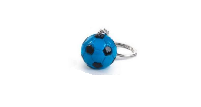 PORTACHIAVI PALLONE DA CALCIO NERO-AZZURRO PB20866