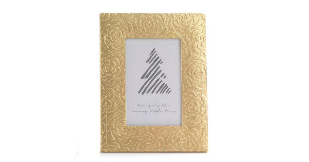 PORTAFOTO COLOR ORO CON ROSE PB20600