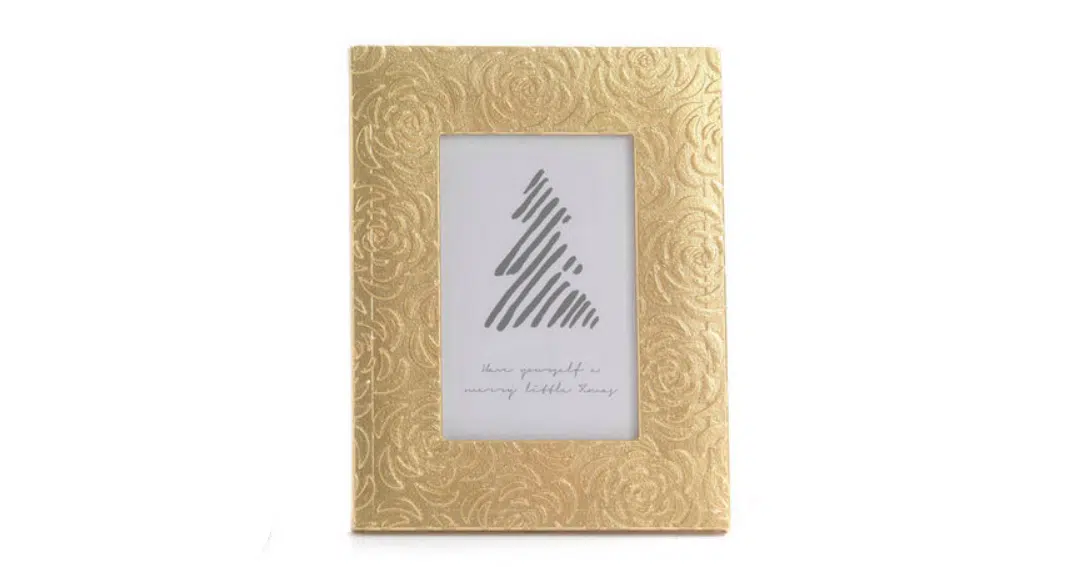 PORTAFOTO COLOR ORO CON ROSE PB20600