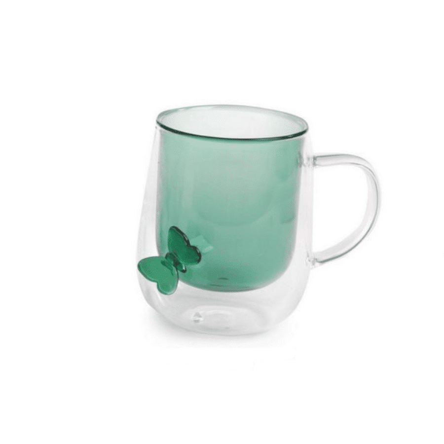 TAZZA VERDE CON FARFALLA PB21115