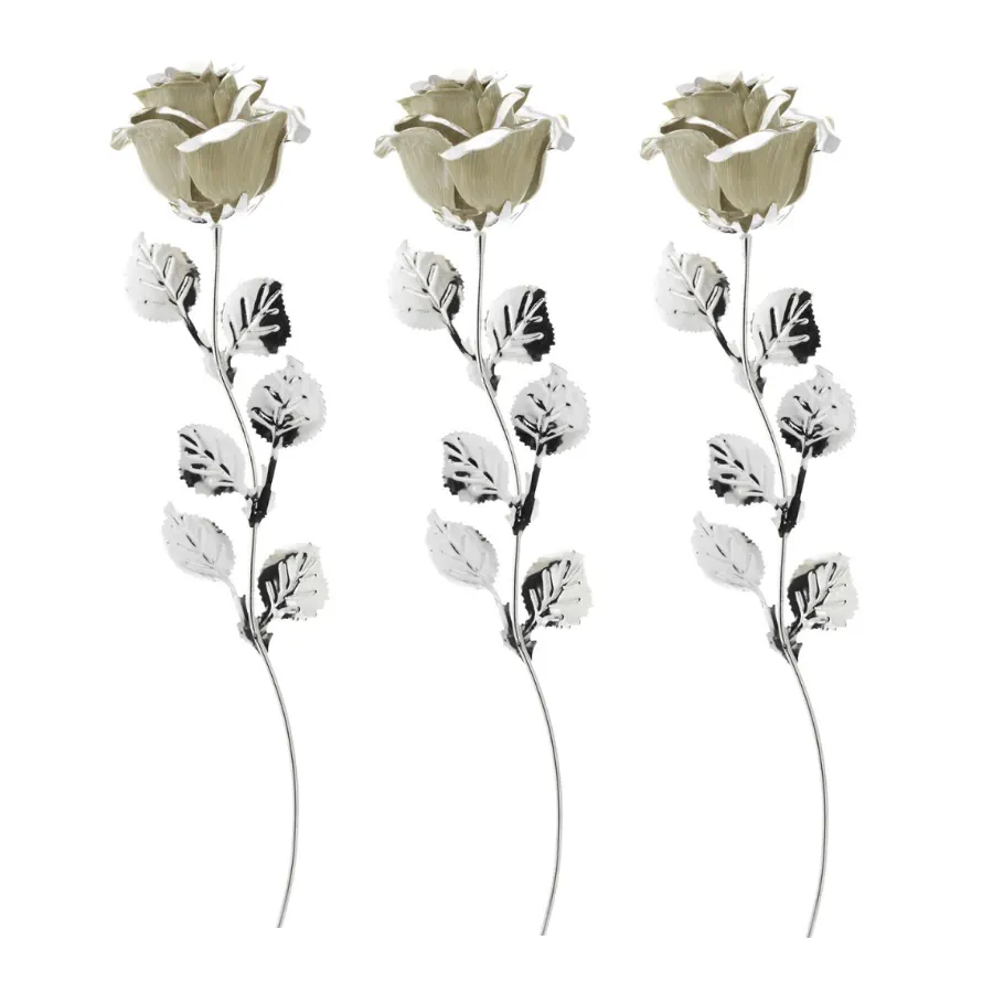 Bagutta 3x rosa argentata cm 39 bianco 2213 03 W