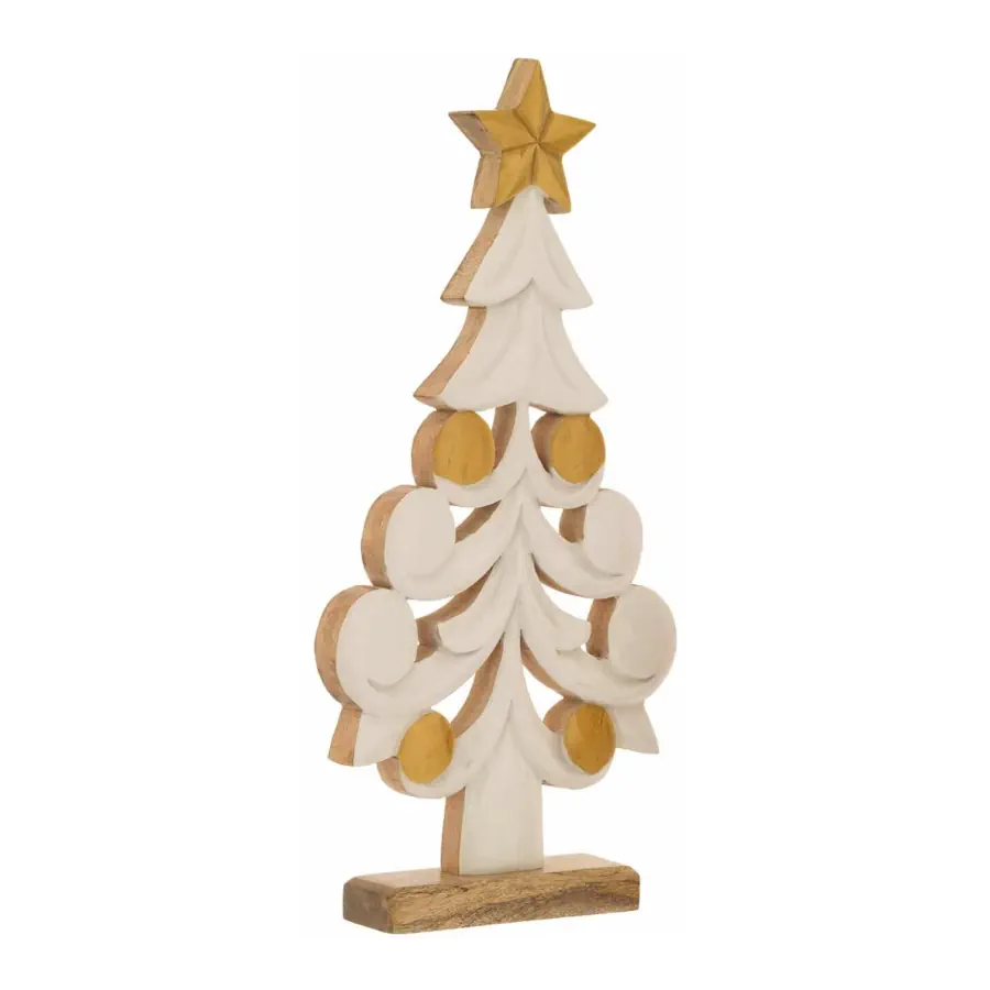 Bagutta albero natalizio in legno di mango e smalto h. 50 TN 50121 02