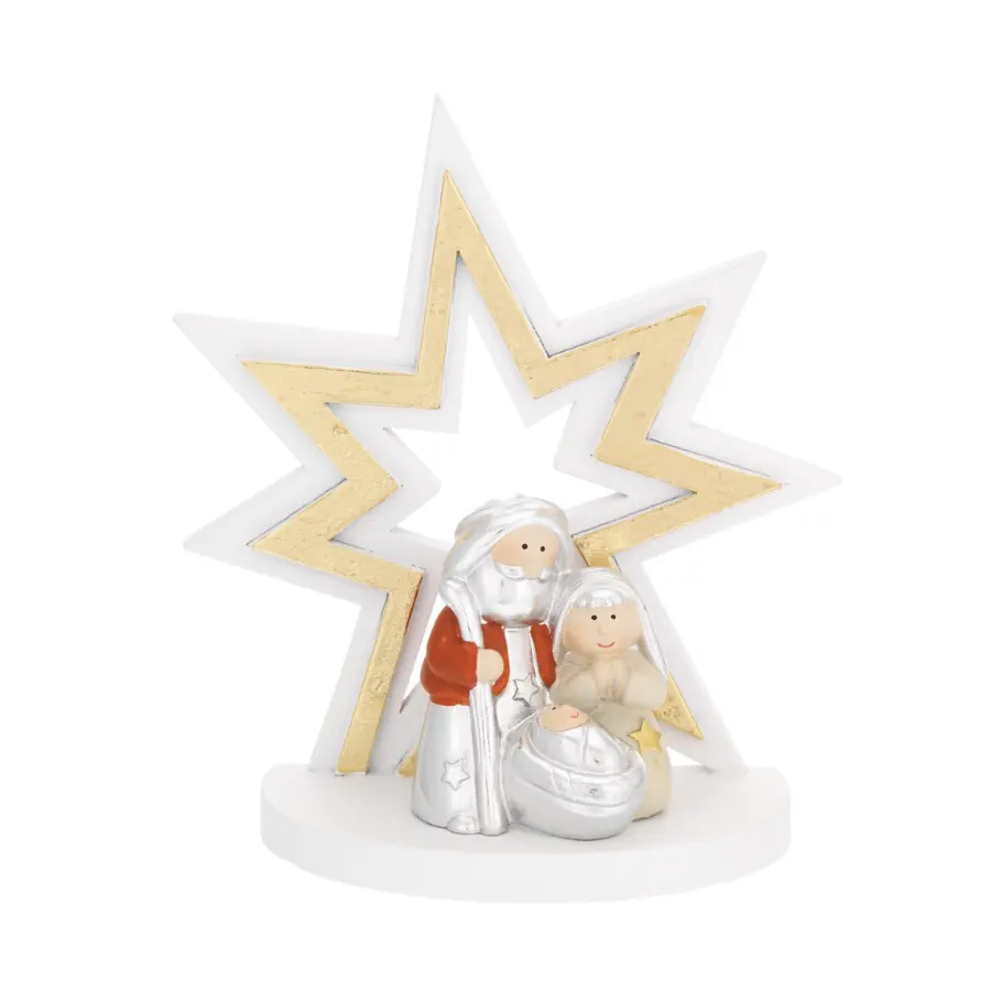 Bagutta albero stella h. 12.5 oro con presepe N 8604 02 M