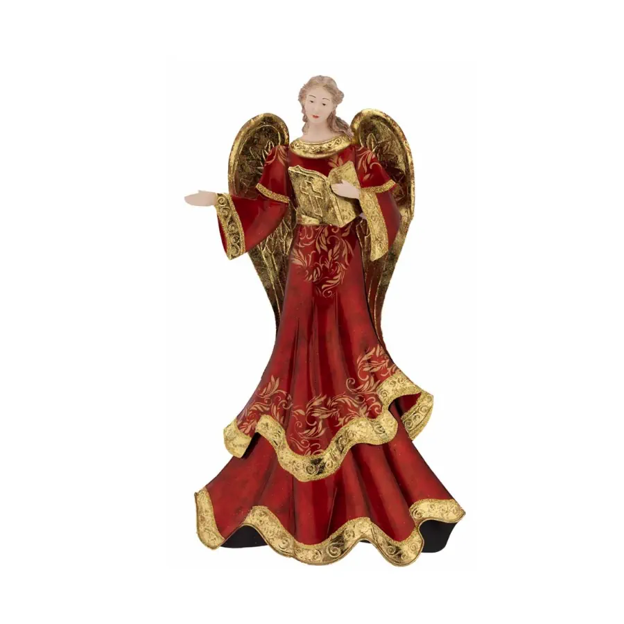 Bagutta angelo natalizio in metallo smaltato e madreperla h. 56 TN 50125