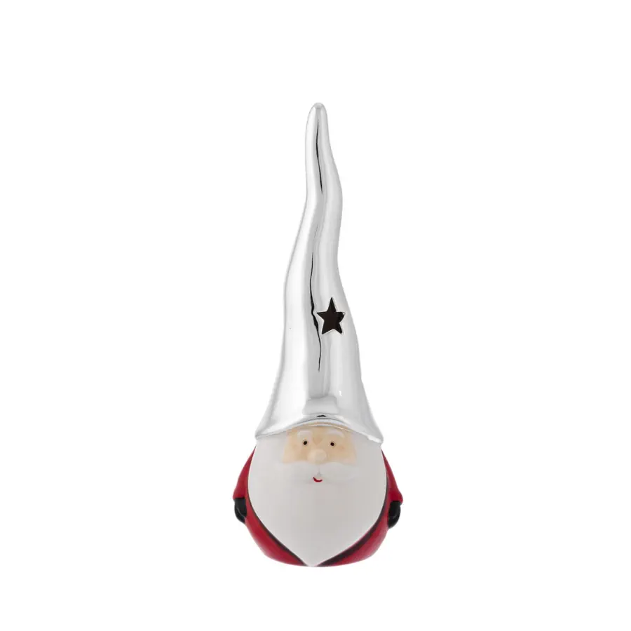 Bagutta babbo natale diffusore h. 18 con cappello argento N 8633 02