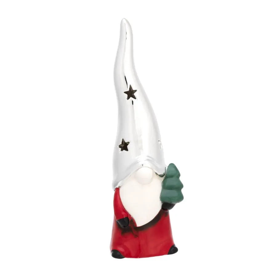 Bagutta babbo natale diffusore h. 19 con albero e cappello argento N 8633 07